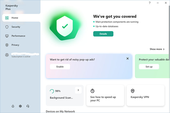 Kaspersky Plus Internet Security new user interface