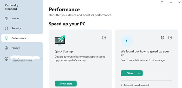 kaspersky standard antivirus user interface