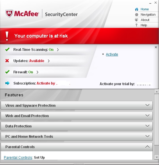 mcafee ultimate family preinstall scan