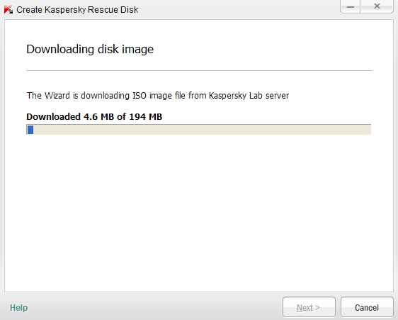 kaspersky downloading disc image