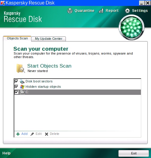 kaspersky rescue disc GUI