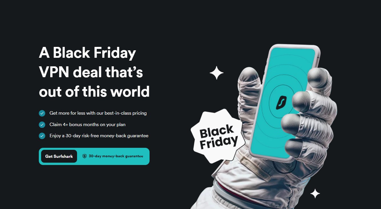 Surfshark black friday deal banner