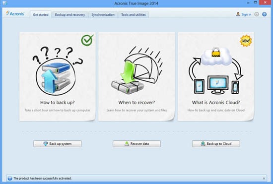 acronis true image 2014 UI