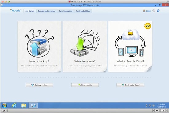 acronis true image user interface